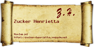 Zucker Henrietta névjegykártya