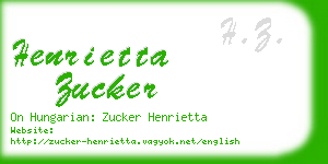 henrietta zucker business card